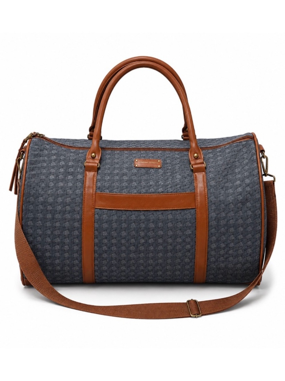 Adrienne Vittadini Studio Weekender Duffel Bag Blue/Grey